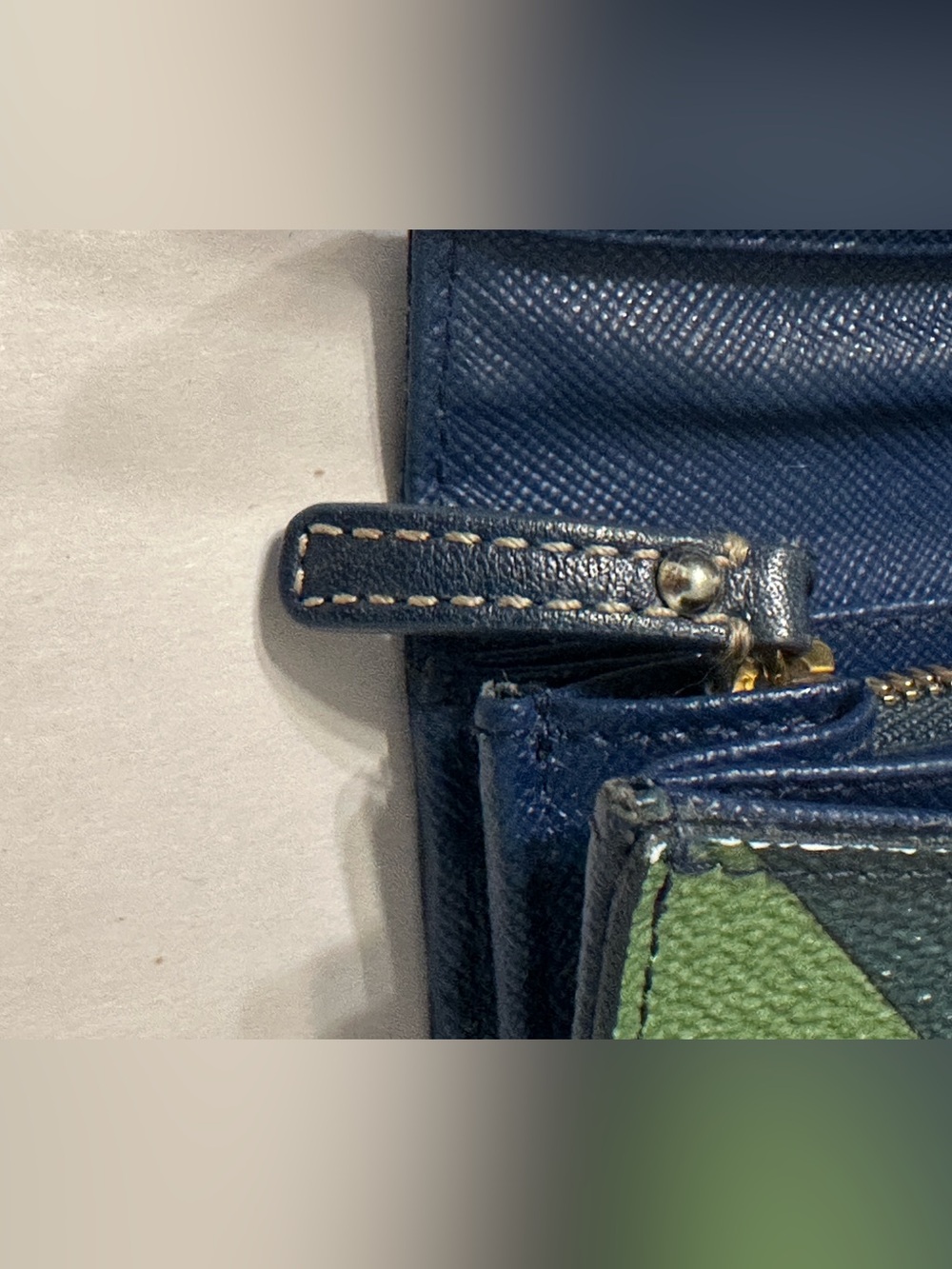 Emilio Pucci Continental Blue & Teal Patterned Long Wallet - Snap Closure - Picture 13 of 16